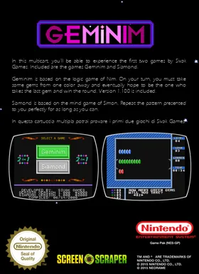 2 in 1 Geminim-Siamond (World) (Aftermarket) (Unl) box cover back